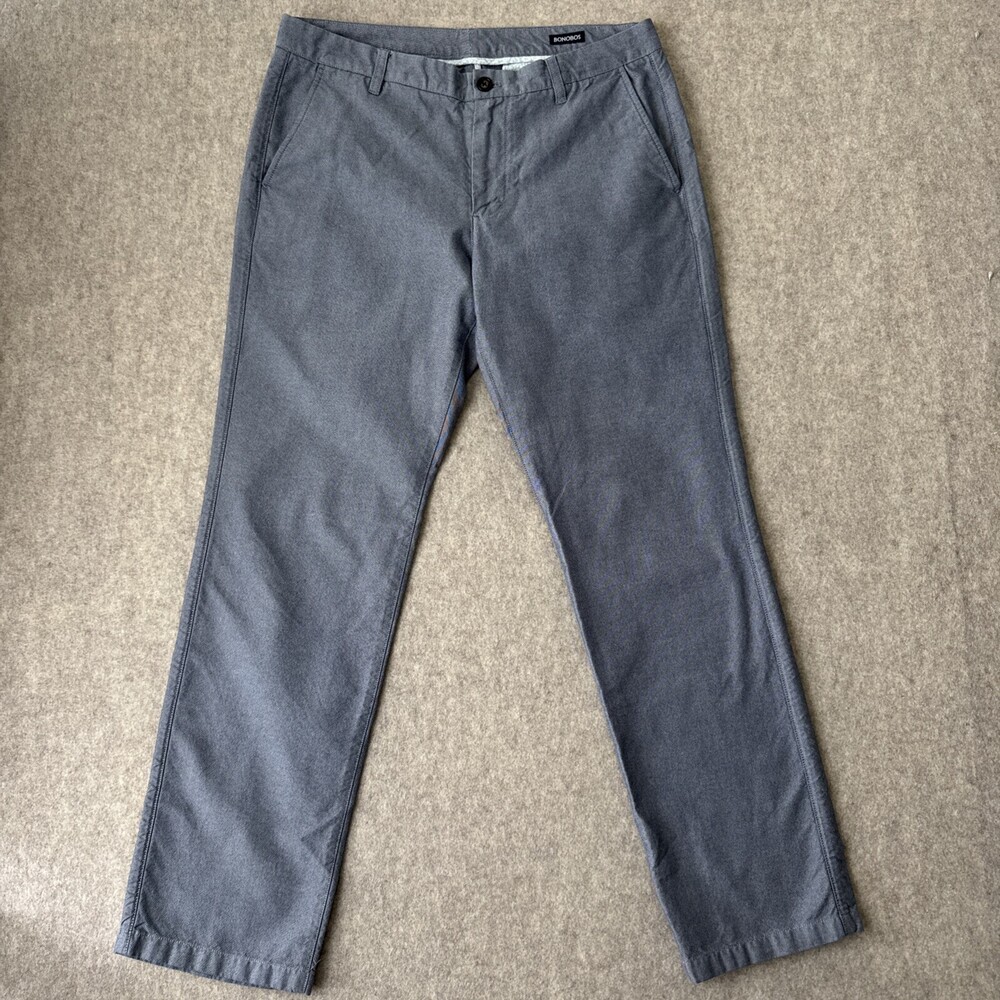 Bonobos Straight Leg Washed Chinos Mens 33x31 Grey Cotton